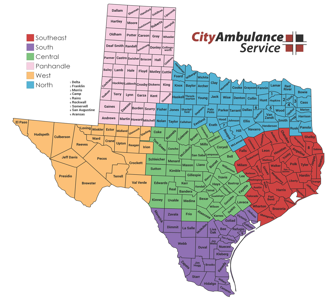 Service Area - City Ambulance Service